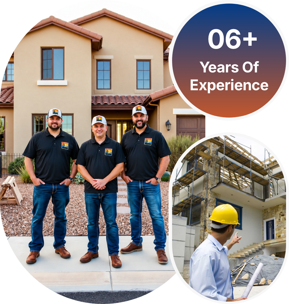 Arizona Premier Construction Group licensed general contractors team standing in front of custom East Valley home